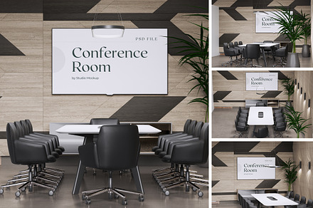 Conference Room Mockup, an Advertising Mockup by HanaSaka_Studio