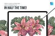 87 Floral Affinity Stamp Brushes, a Brush Add-On by Riveros Illustration (Thumbnail 9 of 11)