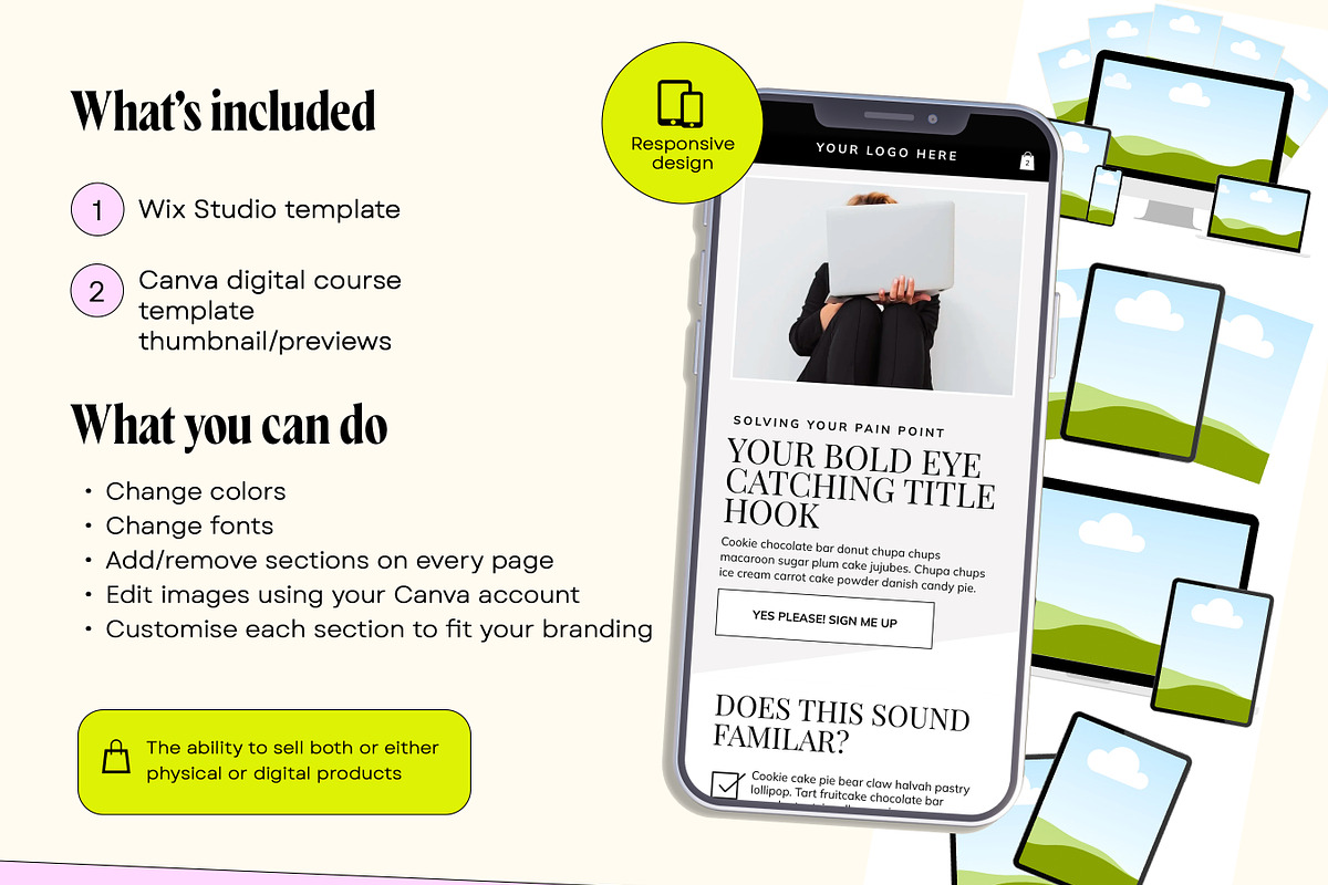 Minimal Aesthetic Landing Sales Page, a Wix Template by Template Twist Shop (Photo 5 of 10)