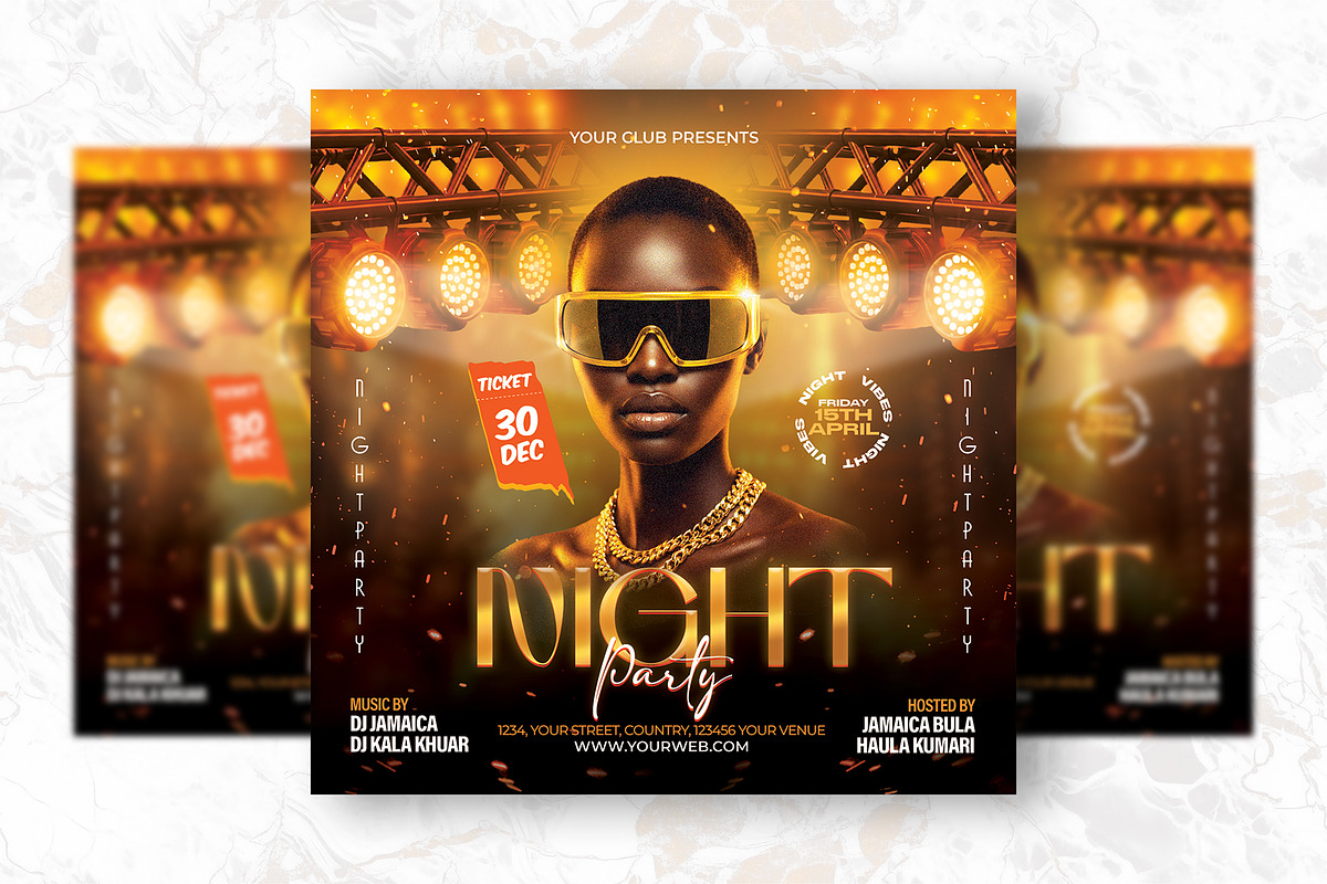Night Party Flyer Design Template, a Flyer Template by Shajib Shikder (Photo 2 of 2)
