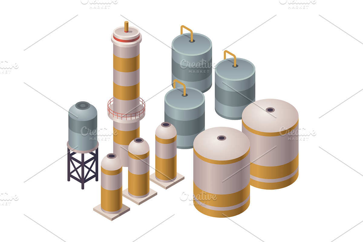 Industrial tank complex, Modern, an Illustration by the8monkey