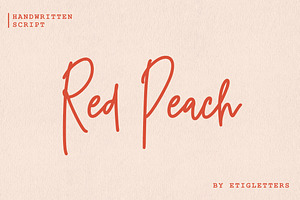 Red Peach Monoline Script