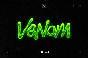 Venom Text Distortion Effect, a Graphic by Divided.co