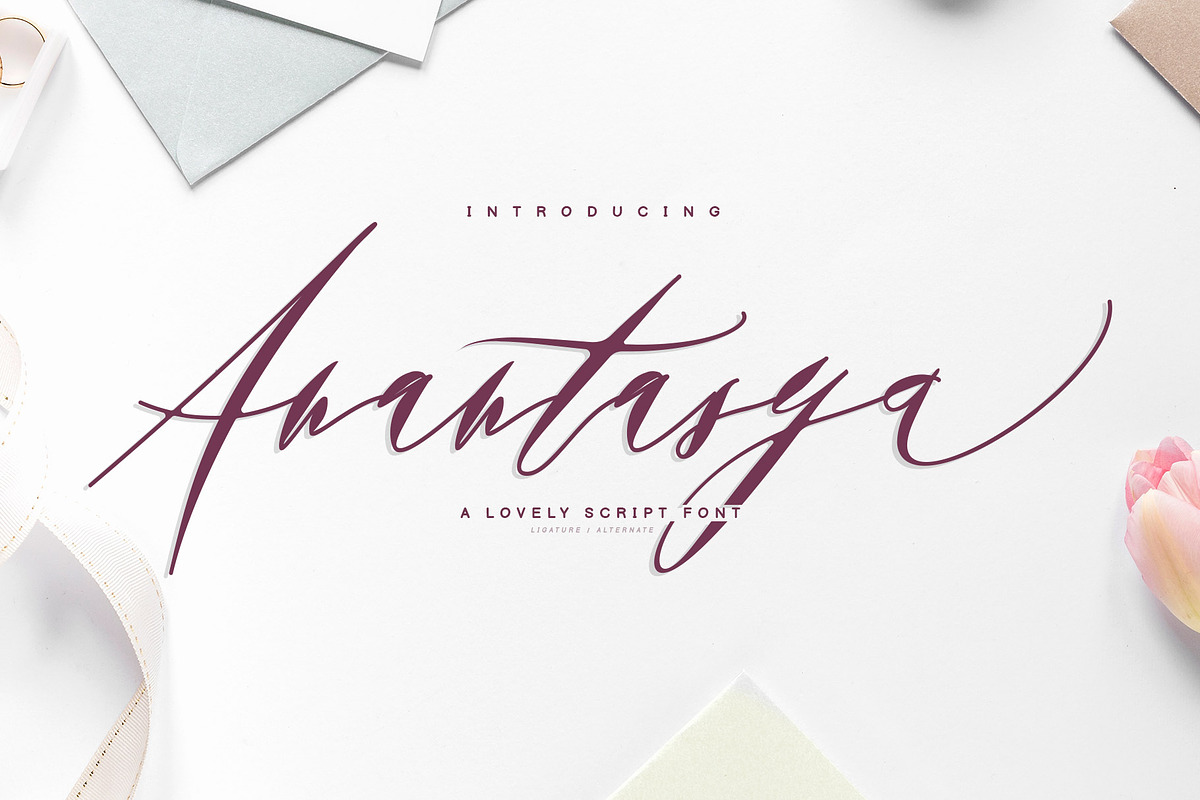 Anantasya | Script font, a Script Font by Analogous (Photo 1 of 15)