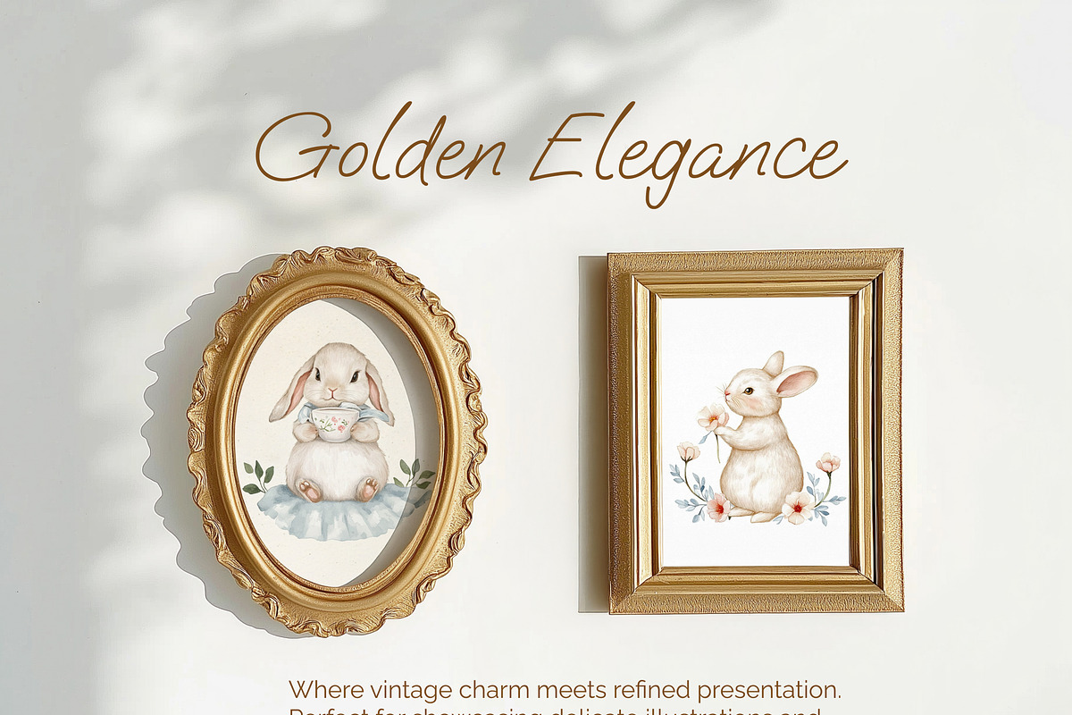 Golden Elegance Vintage Frame Mockup, a Product Mockup by NikiArts (Photo 6 of 10)
