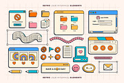 135+ Retro User Interface Elements, an Object Graphic by katyaskrn (Thumbnail 3 of 8)