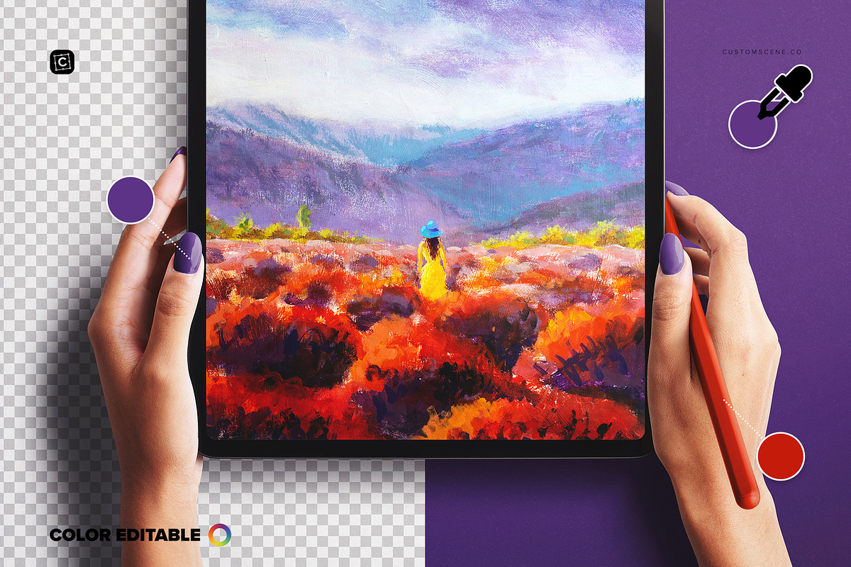 iPad Pro 12'' Mockup, Hands & Pencil, an iPad Mockup by Custom Scene (Photo 4 of 7)