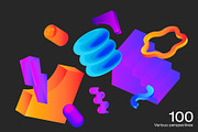 200 Geometry 3D PNG Shapes, an Object Graphic by Graphicdome (Thumbnail 2 of 12)