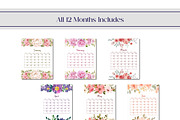 2024 Water Color Flower Calendar, an Object Graphic by Artiverge (Thumbnail 2 of 5)
