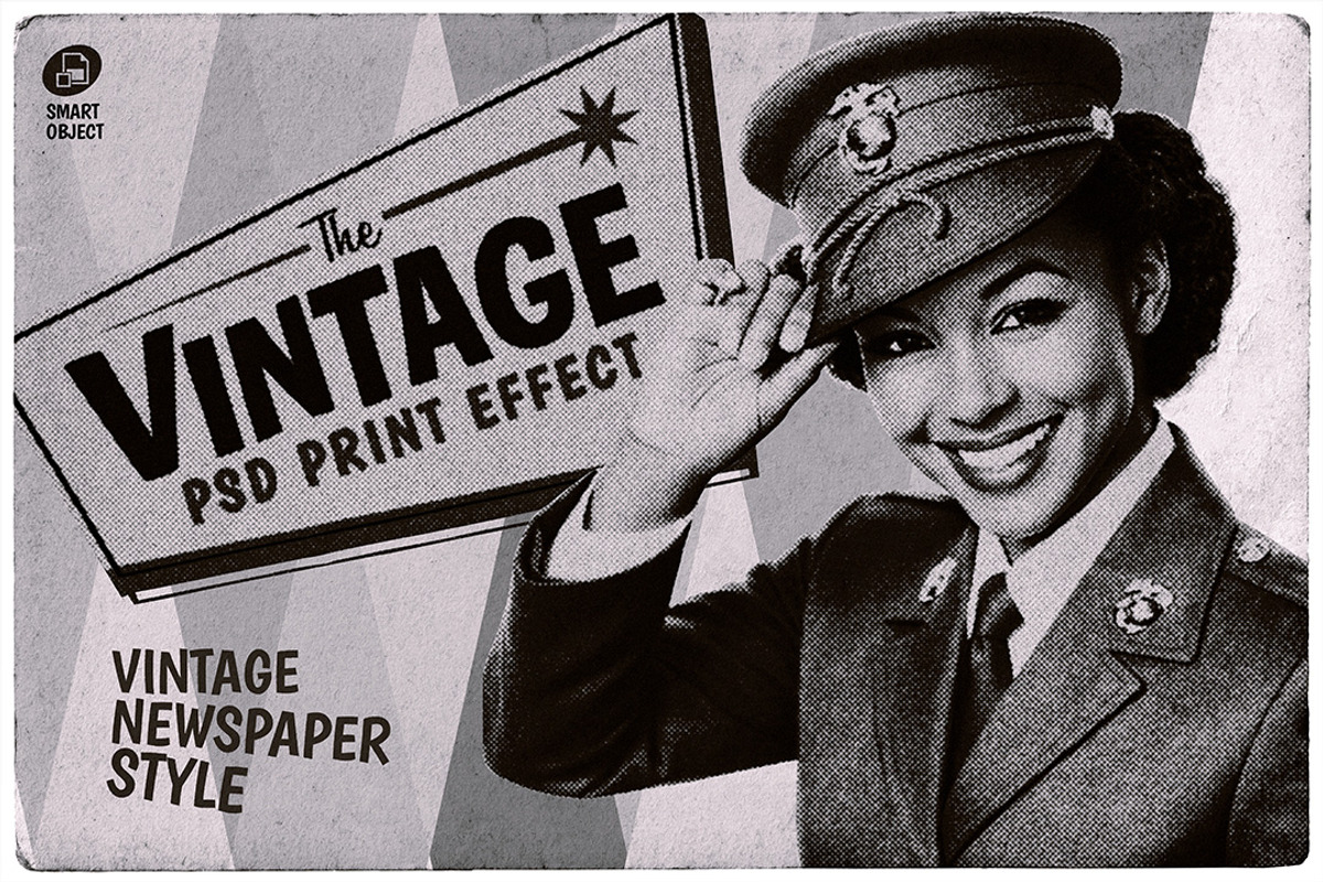 Halftone Print Effect - Newspaper, a Texture Graphic by Avelina Studio (Photo 1 of 5)