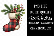 Watercolor Buffalo Plaid Christmas, an Illustration by Designking (Thumbnail 4 of 5)