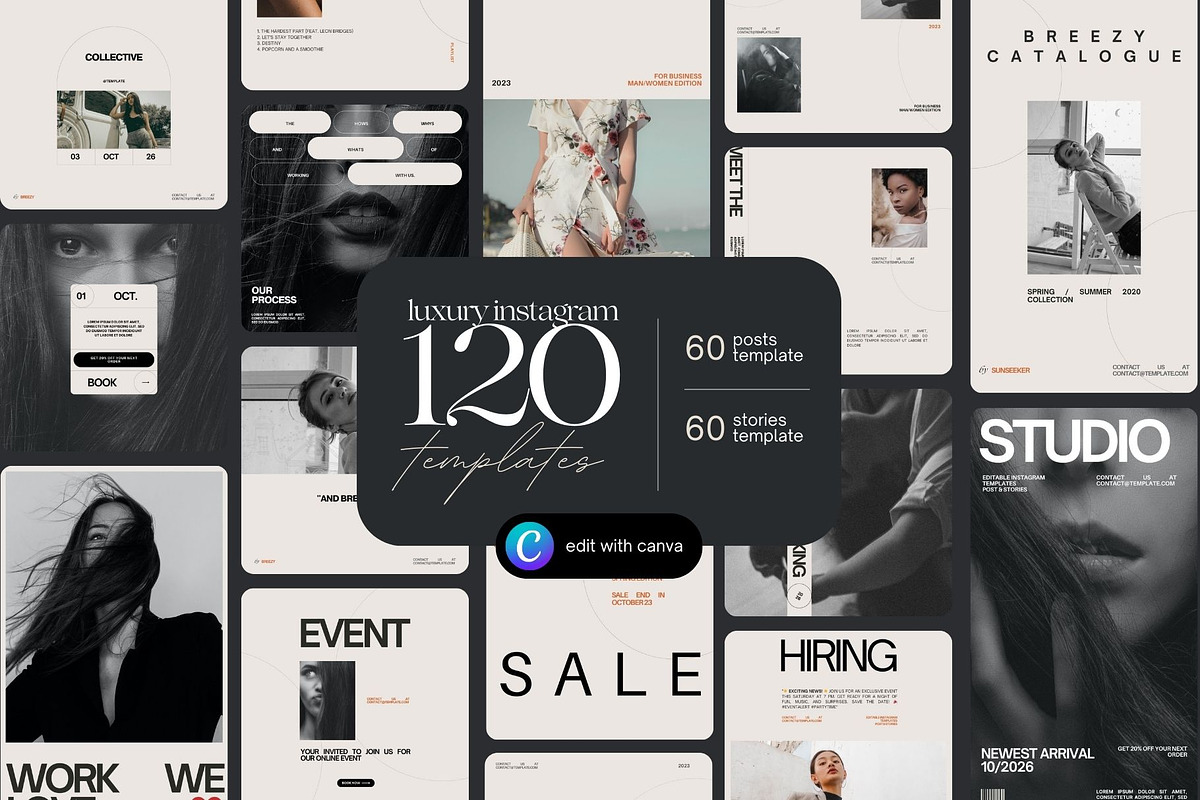 120 Instagram Post + Story Templates, a Social Media Template by Prapti Design (Photo 1 of 13)