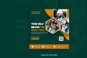 Charity social media post web banner, a Social Media Template by graphics city