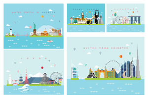 Landmarks Travel and Journey Vector