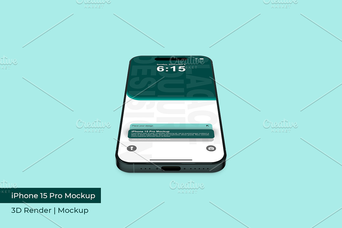 iPhone 15 Pro Mockup | 3D Rendering, an iPhone Mockup by mrfauzi (Photo 8 of 17)