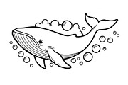Whale Line Art Vector Bundle, an Illustration by yasushie (Thumbnail 45 of 51)
