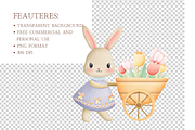 Watercolor Easter Bunny Clipart, an Illustration by MockupWizard (Thumbnail 4 of 5)
