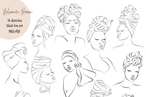 LINE ART COLLECTION MELANIN QUEEN