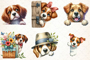 About Watercolor Peeking Dog Clipart, an Illustration by DreamCafeArt (Thumbnail 4 of 6)