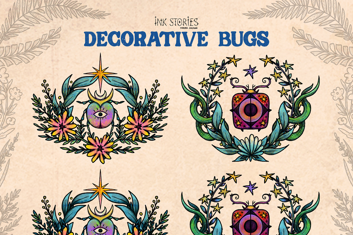 Decorative Bugs | Hand-drawn Bettles, an Animal Illustration by Ink Stories (Photo 8 of 28)