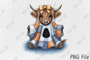 Ghost Cow Patchwork Design, a Seasonal Illustration by Rose Art
