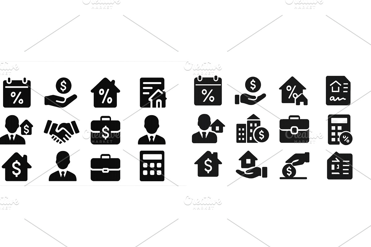 Icons representing real estate, a Finance Illustration by ZinetroN