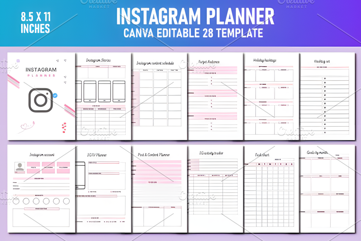 Instagram Planner Canva KDP Interior, a Social Media Template by Ink Gallery (Photo 1 of 4)