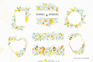 Watercolor Honey Bee Clipart