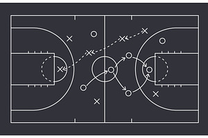 Basketball strategy field, an Education Illustration by Things for designers