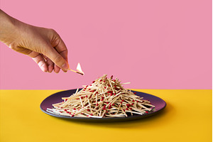 Hand holds burning matchstick above, an Arts & Entertainment Photo by Gladkov photography