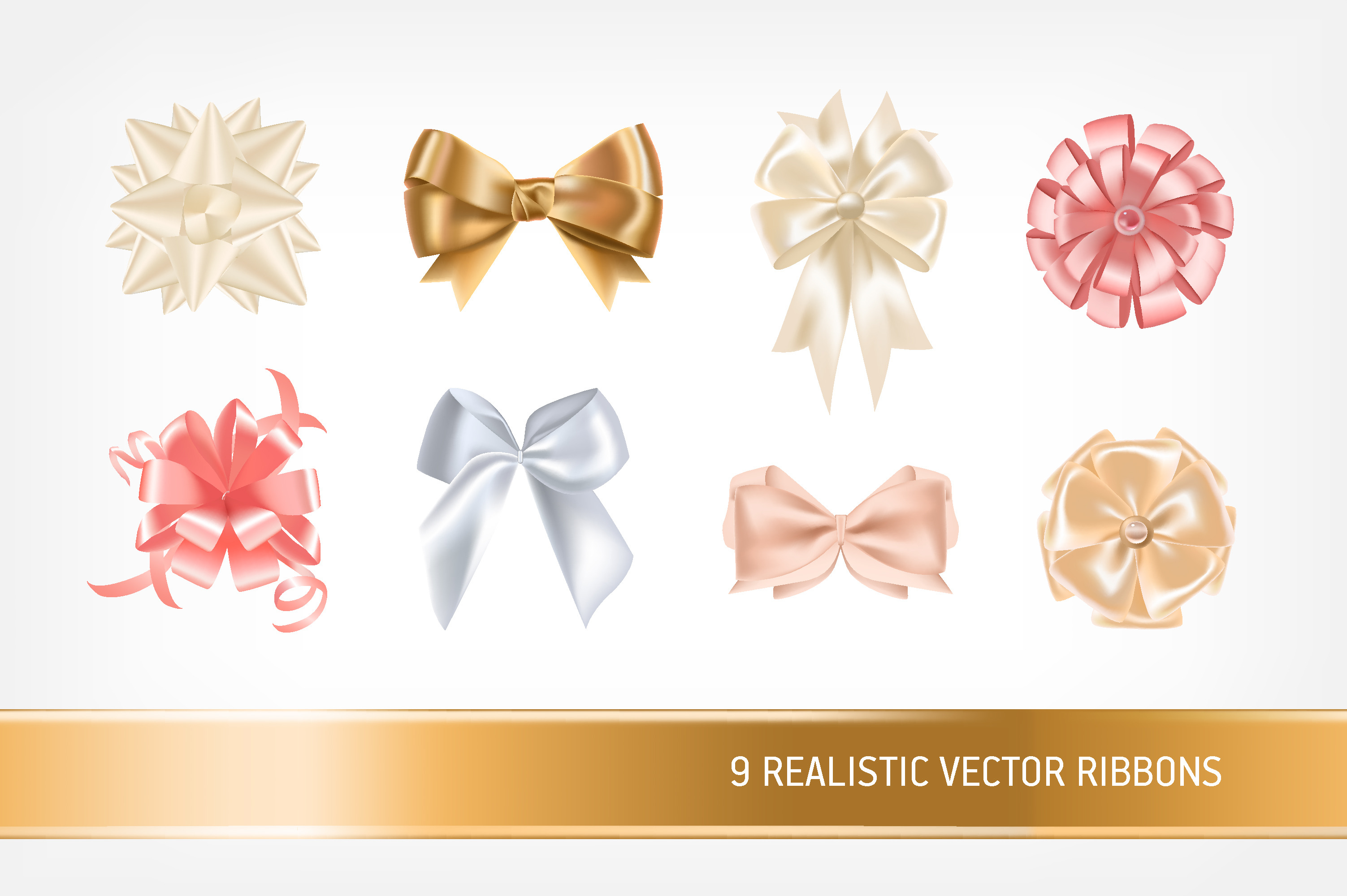 Realistic ribbons set, a Decorative Illustration by Good Studio