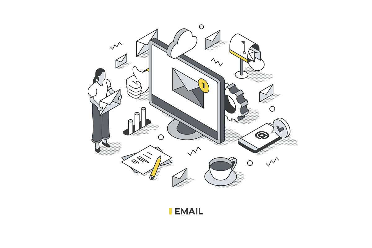 Isometric Lines Illustrations Set, a Person Illustration by Rassko (Photo 9 of 12)