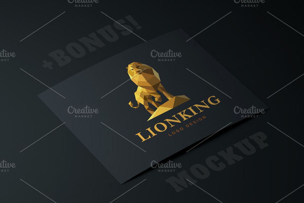 Polygonal Golden Lion logo, a Branding & Logo Template by SODESIGN (Photo 3 of 3)