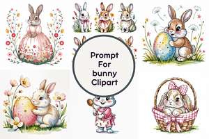 Prompt for Bunny Clipart, a Graphic by Milano Creative