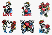 skeleton valentine bundle sublimatio, an Illustration by CreationArt (Thumbnail 5 of 5)
