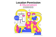 4 Location Permission Illustration, a Person Illustration by denayunebgt (Thumbnail 1 of 4)