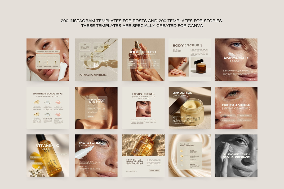 400 Skincare Instagram Templates, a Social Media Template by Instprofi | Studio Estimo (Photo 11 of 15)