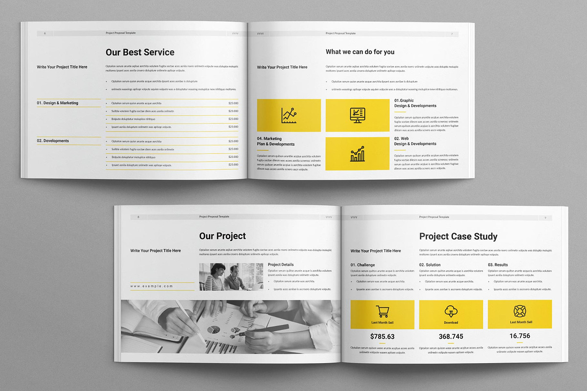 Project Proposal Template Landscape, a Brochure Template by MassiveCreator