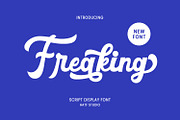 Freaking, a Script Font by HATFSTUDIO (Thumbnail 1 of 9)