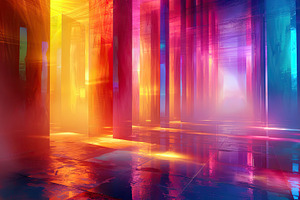 Colorful neon zigzag lines on a text, a Photo by LOGOCREATIVE