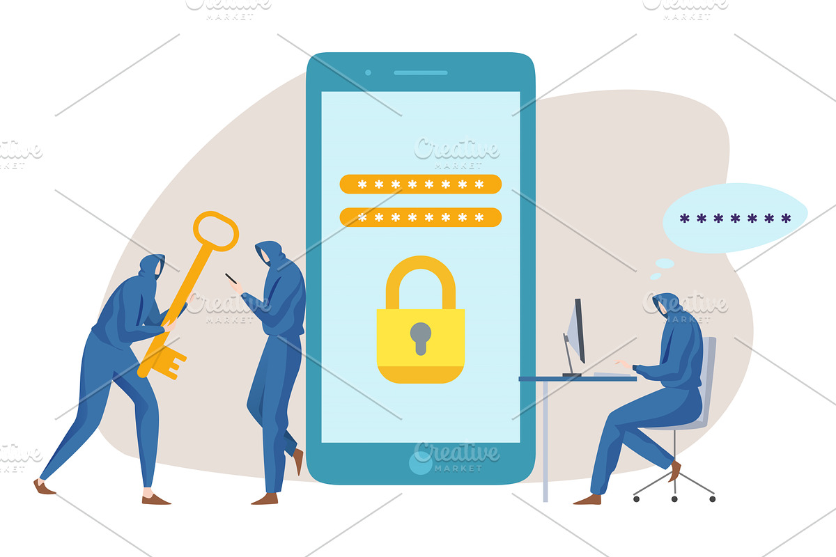 Reliable system, device security, a Person Illustration by VectorsBang