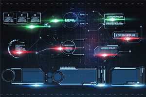 Sci-fi Futuristic CyberPunk UI Set