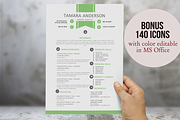 Green ribbon resume for Word, a Resume Template by Inkpower (Thumbnail 1 of 4)