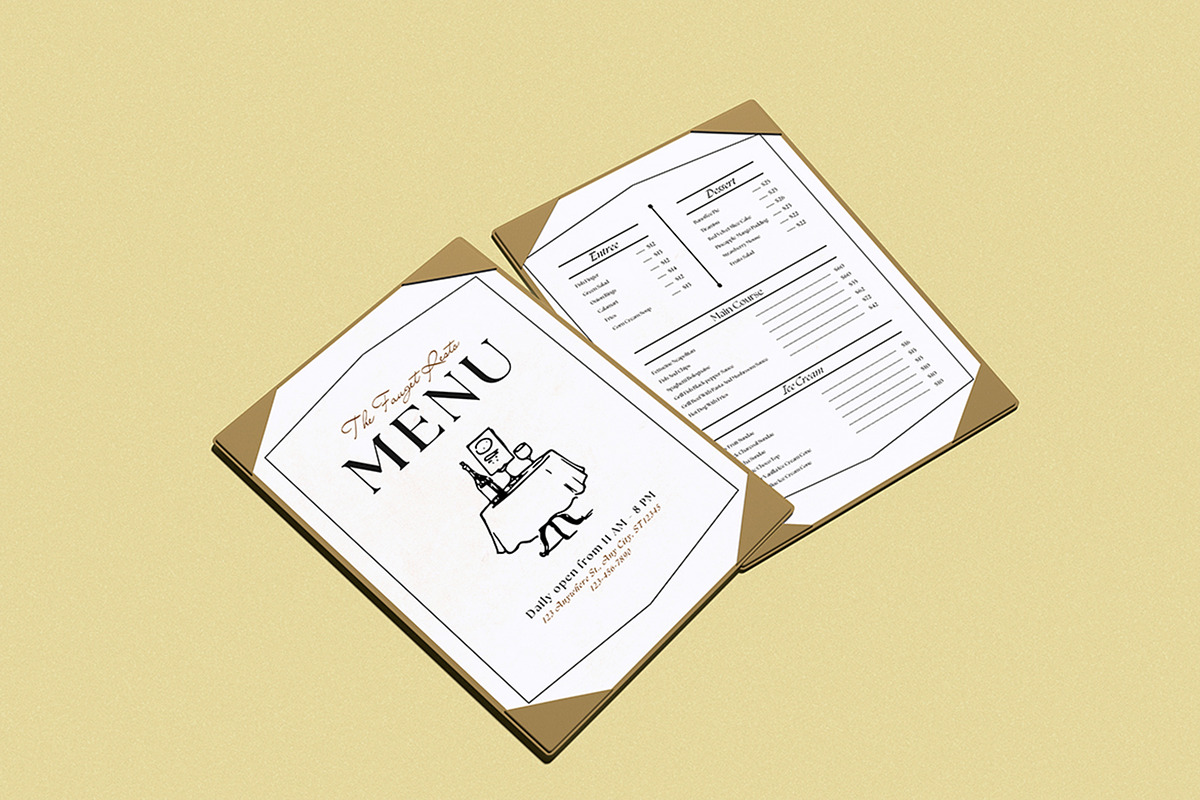 Menu Mockup, an Advertising Mockup by HanaSaka_Studio (Photo 3 of 5)