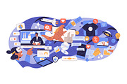 Information flow & overload concept, a Technology Illustration by Good Studio (Thumbnail 2 of 3)