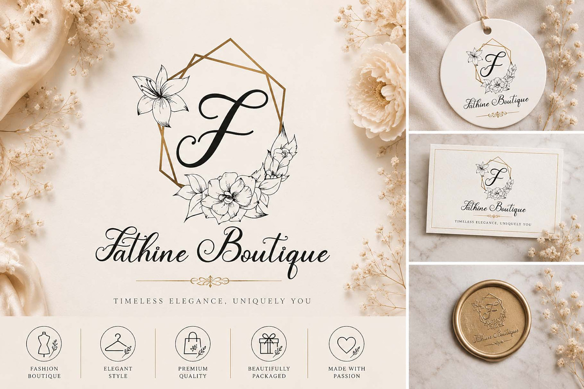 Antique Blossom Monogram, a Handwritten Font by Yoga Letter (Photo 3 of 7)