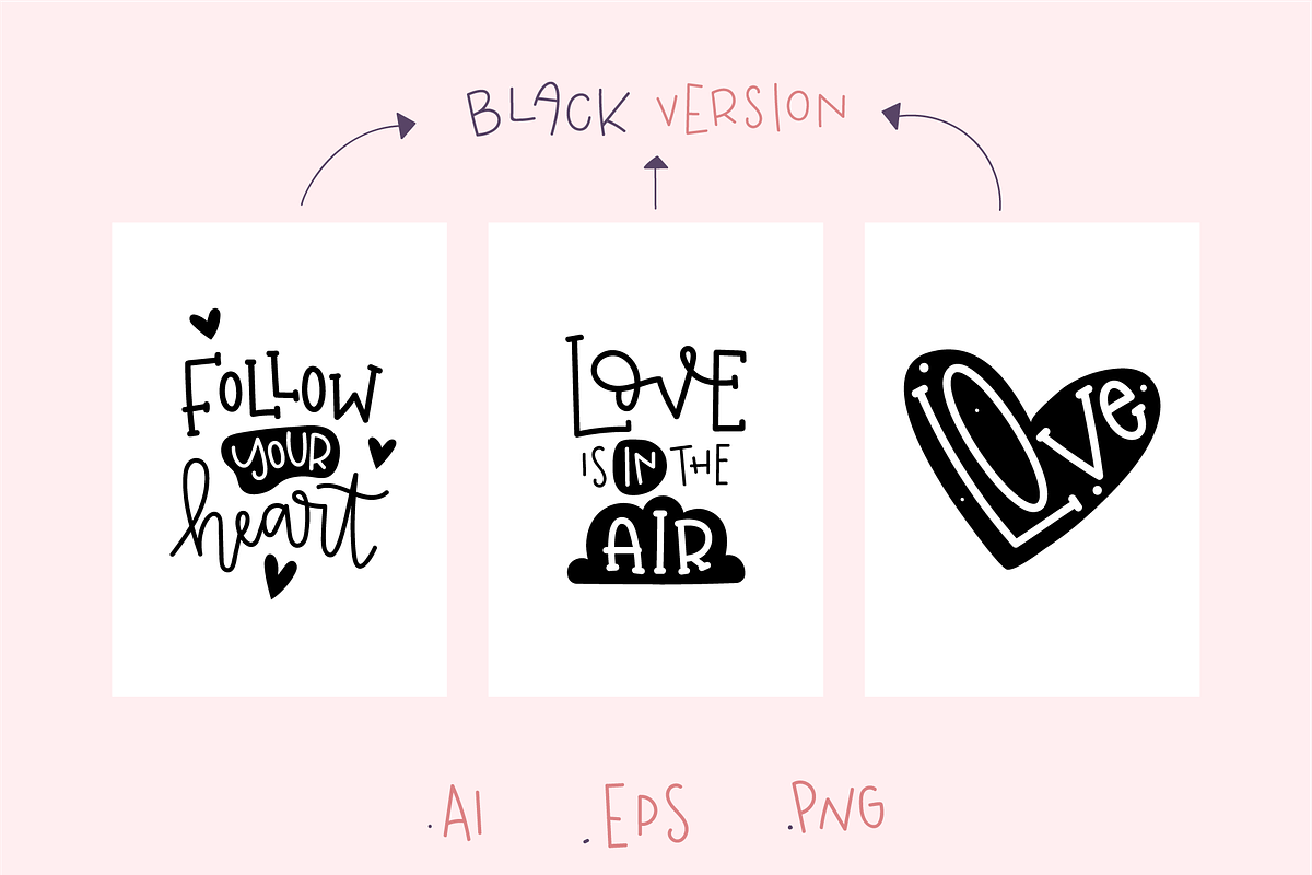 Love collection - 3 love letterings, an Illustration by Camila Dinnebier (Photo 5 of 5)