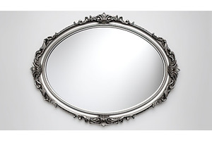 frame silver oval ai generated, an Arts & Entertainment Photo by pikepicture