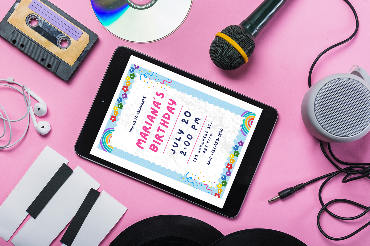 Rainbow Happy Birthday Invitations, a Templates & Theme by TemplateCastleStore (Photo 8 of 9)
