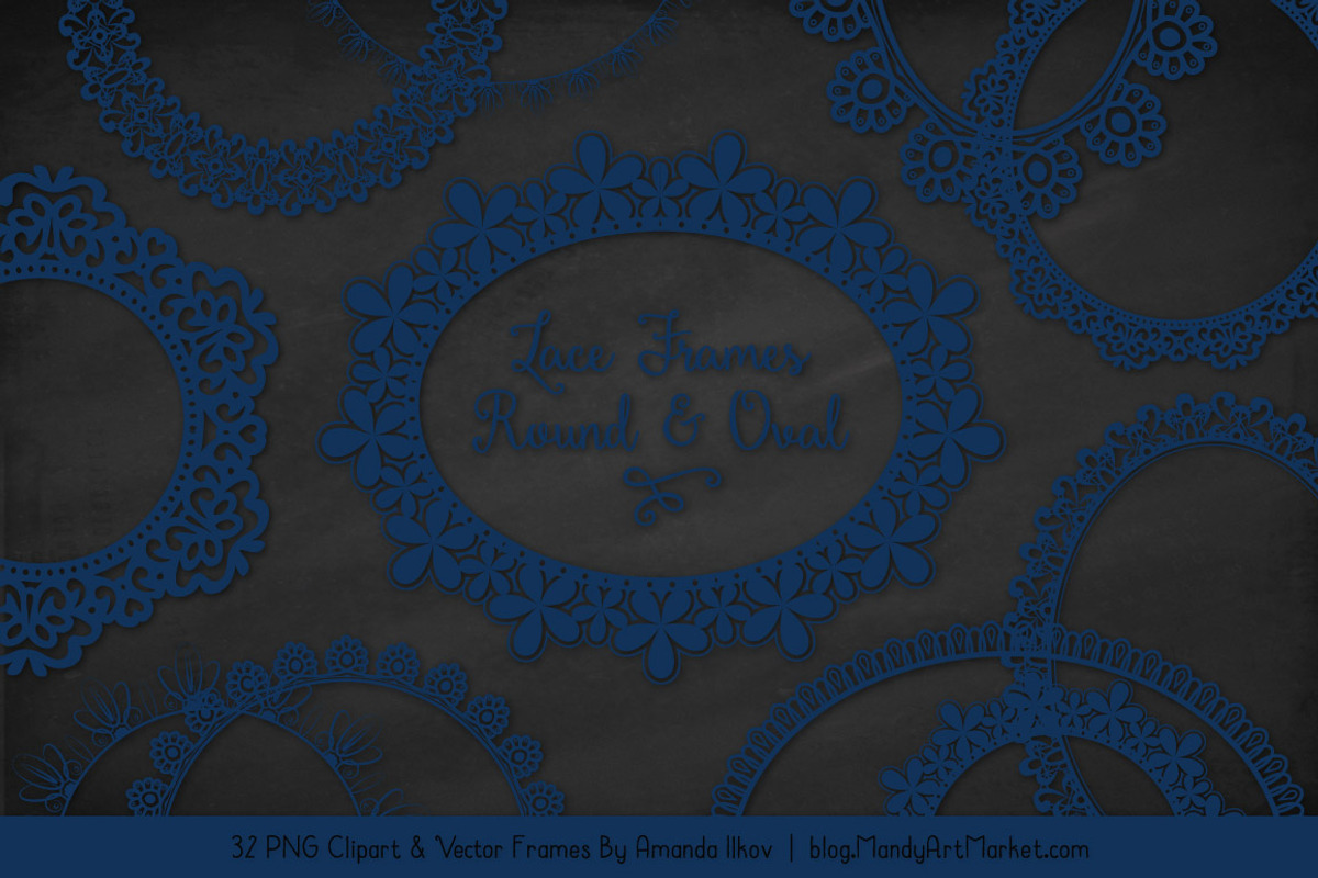 Navy Round Lace Frames, an Illustration by Amanda Ilkov (Photo 2 of 5)